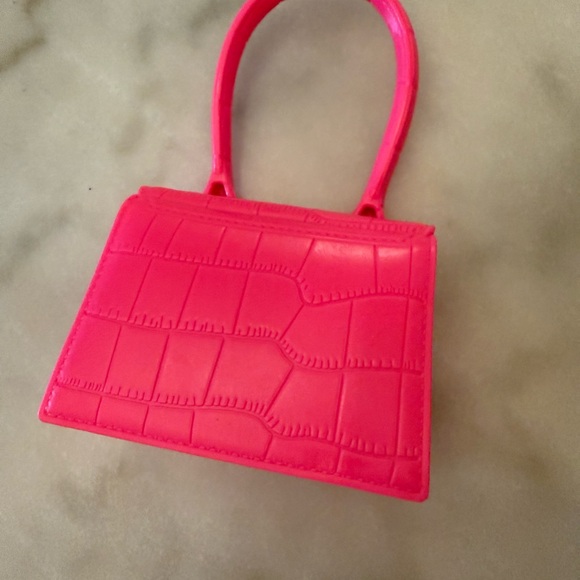 Pink Croc-Embossed Mini Handbag - Picture 6 of 6